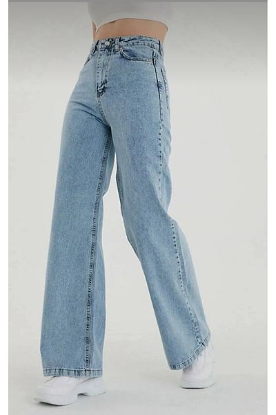 Asia Snow Wash Lycra Wide Leg Wide Leg Jeans Pantaloni largi din denim