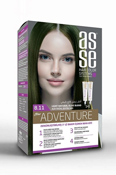 asse Adventure Set Saç Boyası Kalıcı ve Canlı Renkler 1+1 Kullanım Seti (NO:8...
