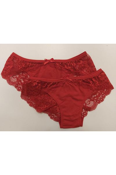 ZAYA Red Lace Cheeky Cut Women's Panties - Pack of 2