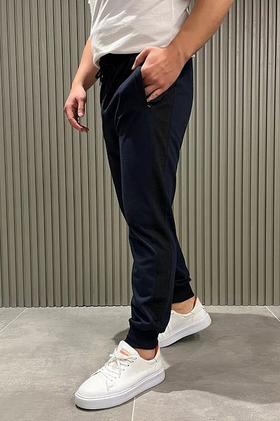 MİSHAR İTALİA Φούτερ Jogger με ριμπ μπλε πόδι