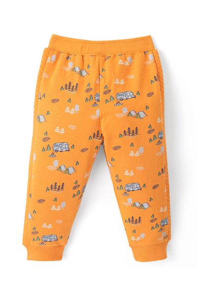Babyoye Babyoye  100% Cotton Bus Printed Full Length Lounge Pant - Yellow