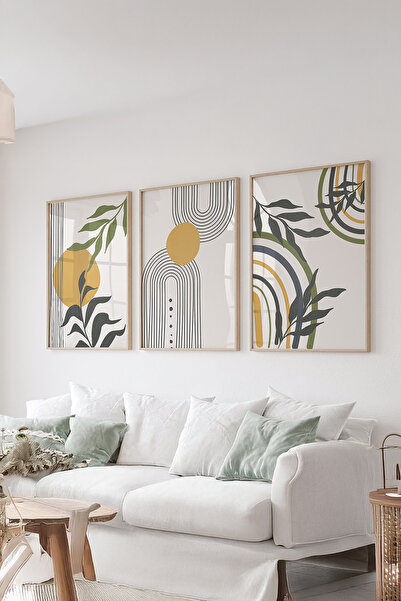 Artavessa Gerçek Ahşap Çerçeveli 3 Parça 3D Poster Tablo Seti - ERSY3SET20