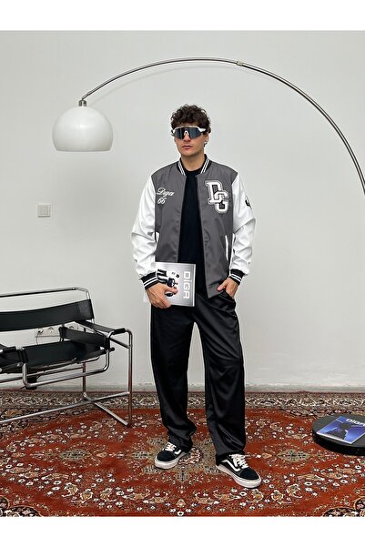 maroni سترة جامعية كبيرة الحجم مطرزة للرجال