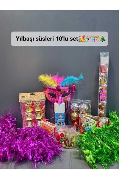 Lider MAGNESİA Leader Magnesia 10-Piece Christmas Tree Ornament Mixed Purple & Green 10-Piece Set