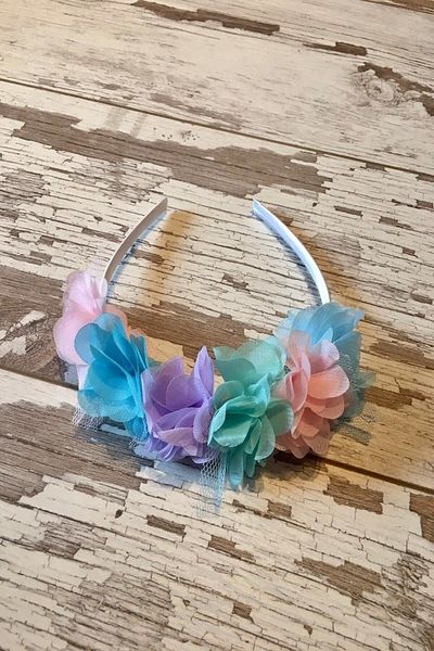 Hayalperest boncuk Spring Colors Chiffon Floral Satin Girl's Wedding Engagement Wedding Party Special Day Crown