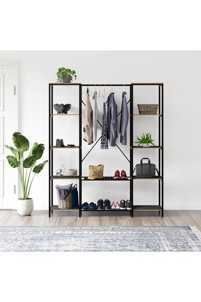 Güzelkan Çok Amaçlı Metal Ayaklı Çift Raflı Dolap Ayakkabılık Portatif Portma...