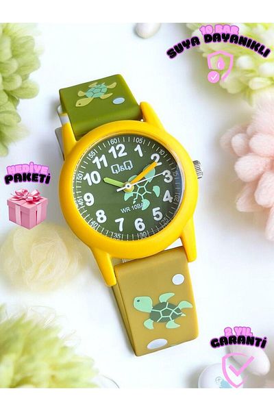 Q&Q 10 Atm Water Resistant Kids Wristwatch - Silicone Band with Eylence Figure Design F41.008Y
