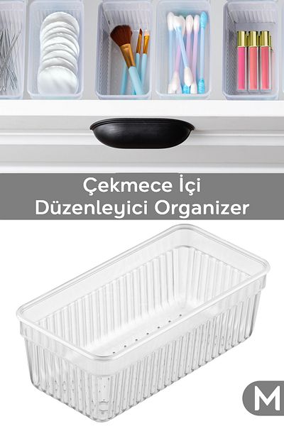Meleni Home Διαφανές σπονδυλωτό συρτάρι και οργανωτή - Μπάνιο 15,3 x 7,8 cm, για κοσμήματα μακιγιάζ