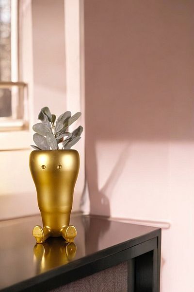 Evene Gold Colored Small Vase - Table Top and Home Decoration 39