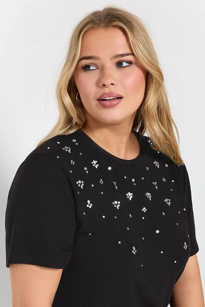 Stil Diva Tricou cu mânecă scurtă cu decolteu cu bicicletă de mărime mare 322283