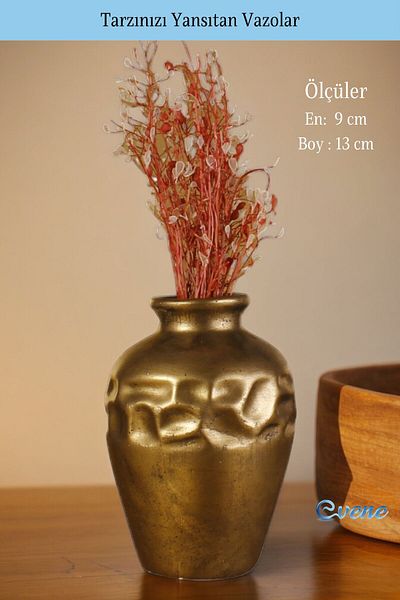 Evene Small Vase - Table Top and Home Decoration, Gold Antique Color Model 46