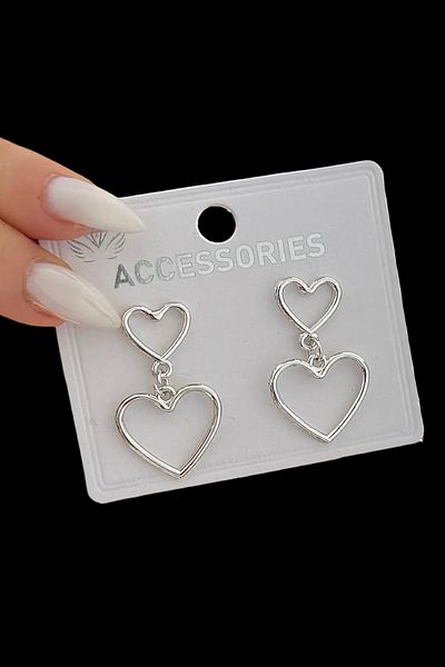 MAZEN 4cm Custom Plated - Heart Dangle Design Earrings