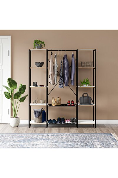 Güzelkan Çok Amaçlı Metal Ayaklı Çift Raflı Dolap Ayakkabılık Portatif Portma...