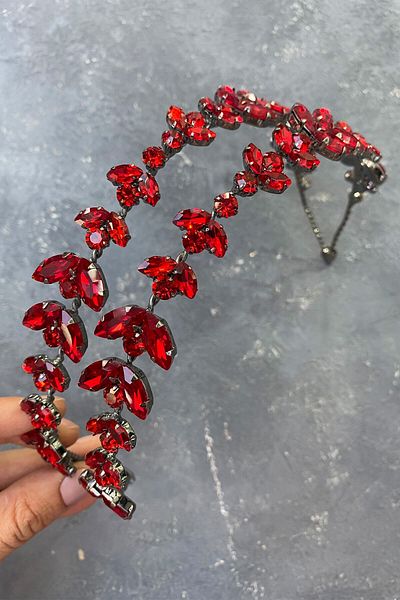 Hayalperest boncuk Alpha Shuttle Glass Crystal Stone Bridal Henna Crown