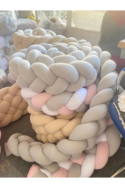 düğüm yastık 500 Cm 3 Örgü Beşik Korumalık ( 90 X 190 Yataklara Uygun )