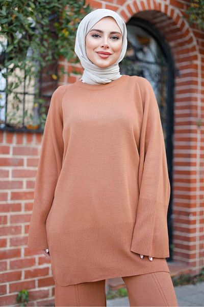 Bestenur Velay Tunic Παντελόνι Πλεκτό Σετ 1289 - Ταν