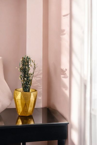Evene Gold Colored Small Vase - Table Top and Home Decoration 41