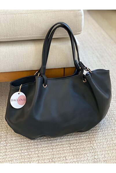 BAGLOVİS Redip Belt Strap Detail Black Salaş Women's Shoulder Bag