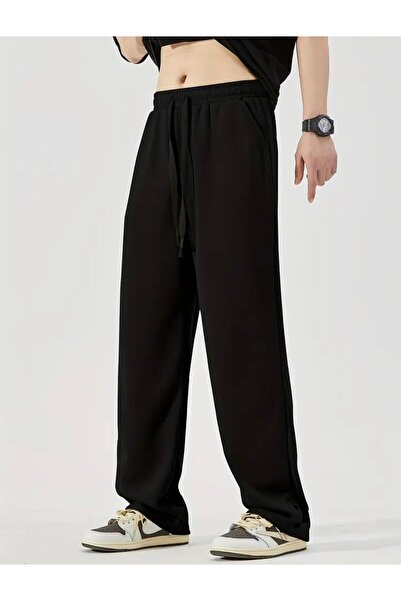 GERLAY بنطال رياضي بأرجل مستقيمة باللون الأسود