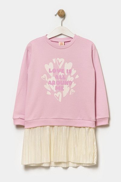 HAUSEkids Rochie de transpirație pentru fete de 4-7 ani - Around Love, liliac deschis