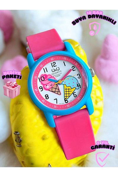 Q&Q Children's Eylence Figured Wrist Watch with 10 Atm Water Resistant Silicone Bands - F41.007Vy