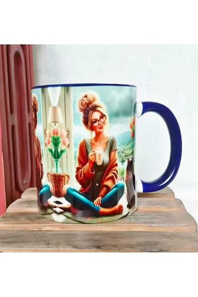 Tranquility vintage print porcelain mug