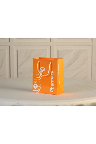 ÇABUKLAR حقيبة صيدلية من الورق المقوى باللون البرتقالي - 20x10x23.50 سم، 25 قطعة