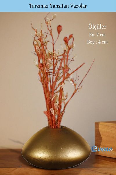 Evene Small Vase - Table Top and Home Decoration, Gold Antique Color Model 19