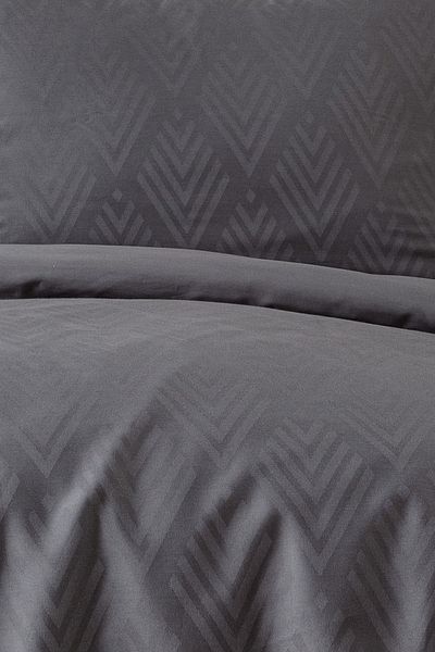Sevim Set cuvertură de pilota dublă Tivoli - 100% bumbac, jacquard și satin - antracit - 200x220 cm