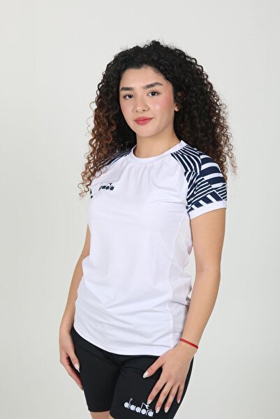 Diadora Bahia Women's T-Shirt White Navy Blue