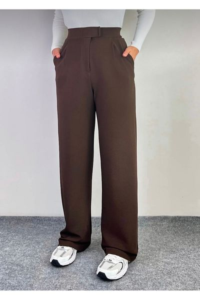 burcumgiyim Women's Lycra Velcro Closure Palazzo Pants