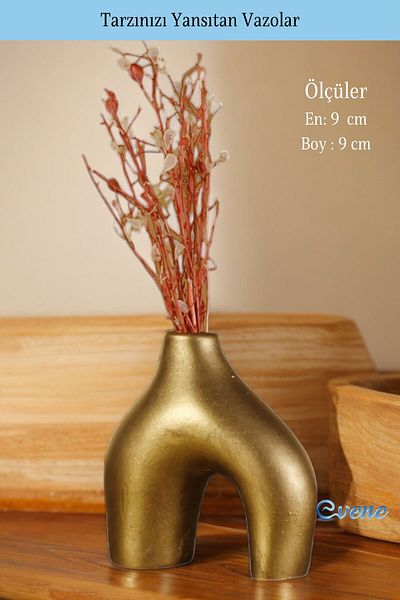 Evene Small Vase - Table Top and Home Decoration, Gold Antique Color Model 7