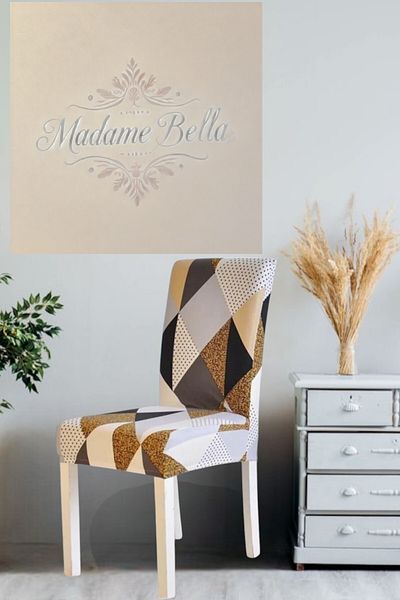 MADAME BELLA Ευέλικτη και αντιολισθητική ψηφιακή καρέκλα χωρίς γούνισμα - 1 τεμάχιο, τριγωνικό σχέδιο, διάσταση 45x45x60