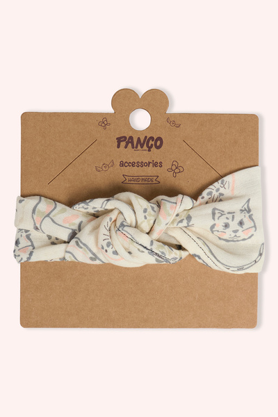 Panço Kız Çocuk Bej Müslin Saç Bandı