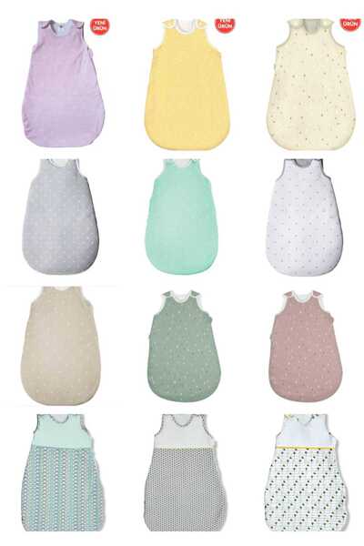 Alpar Tekstil Summer and Spring 1.0 Tog Non-Fibre Cotton Double Layer Combed Cotton Children's Sleeping Bag Bag/Raybowgreen