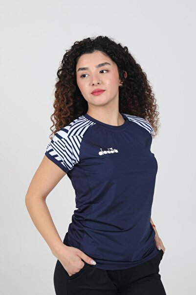 Diadora Bahia Kadın Tişört Lacivert Beyaz