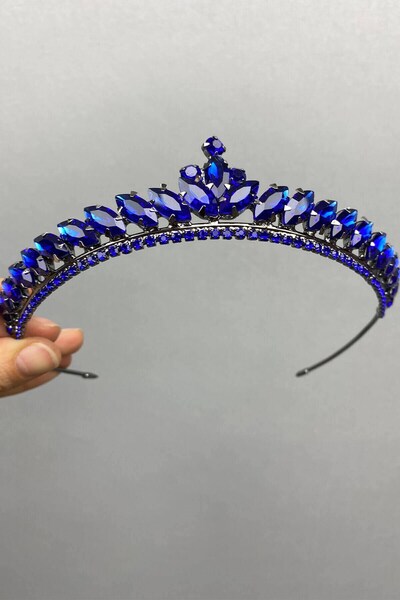 Limelia albastru cobalt Coroana de henna pentru mireasa model Blue Ece