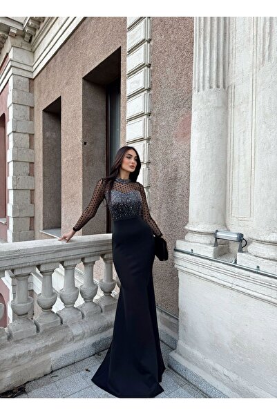 Sindimoda Asra Tül Detay Işıltılı Abiye 583080