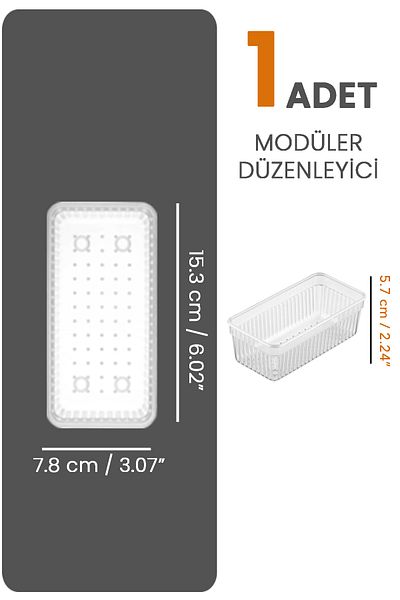 Meleni Home Διαφανές σπονδυλωτό συρτάρι και οργανωτή - Μπάνιο 15,3 x 7,8 cm, για κοσμήματα μακιγιάζ