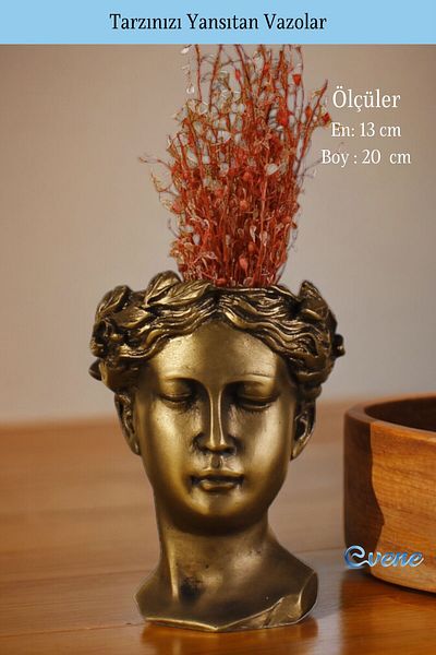 Evene Small Vase - Table Top and Home Decoration, Gold Antique Color Model 37