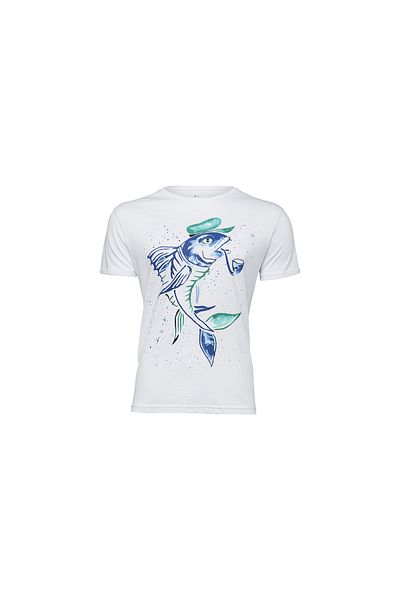 ANEMOSS Captain Fish Crew Neck Mens T Shirt