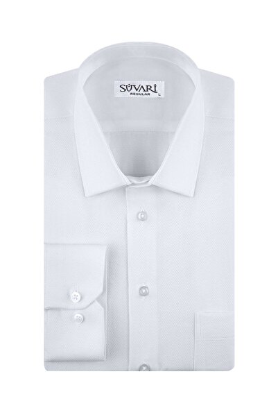 SÜVARİ Cavalry Loose Cut Dobby White Shirt