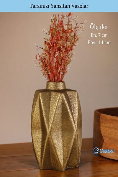 Evene Small Vase - Table Top and Home Decoration, Gold Antique Color Model 21