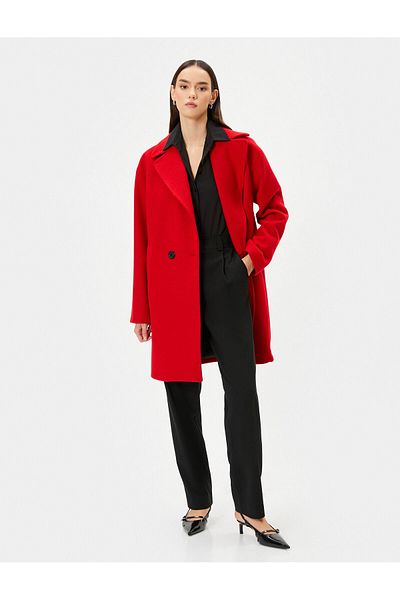 Koton Stash Coat dublu piept buzunar cu nasturi detaliat
