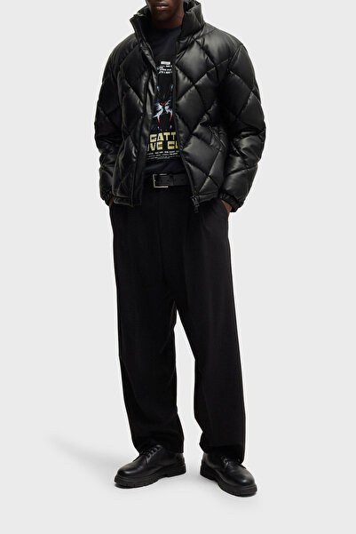 HUGO Regular Fit Dik Yaka Kapitone Şişme Mont Erkek MONT 50524237 001