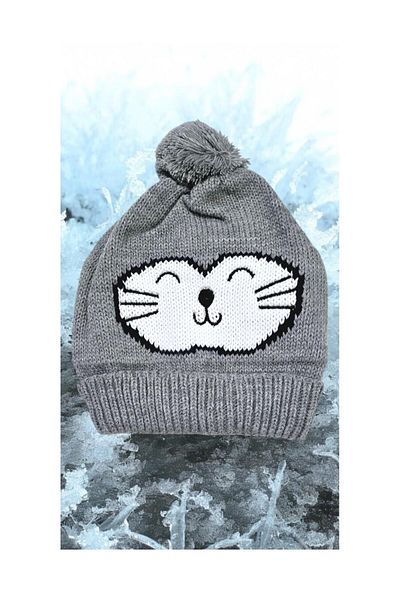 SeaBubbles Baby Boy Knitwear Beanie with Cat