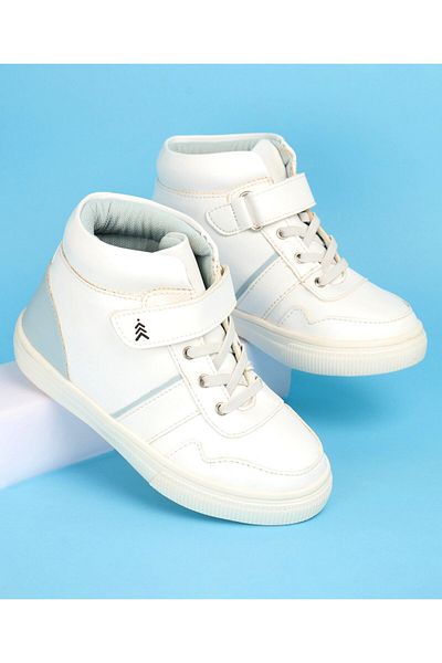 Pine kids Color Block Casual Shoes with Velcro Closure - White