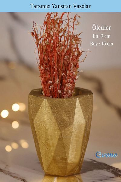 Evene Small Vase - Table Top and Home Decoration, Gold Color Model 31