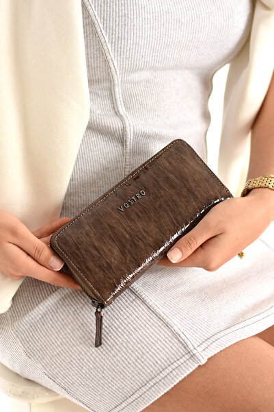 VOSTRO محفظة نسائية مصنوعة يدويًا على الطراز الإيطالي مصنوعة من الجلد الطبيعي...