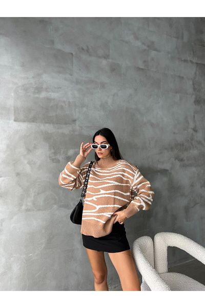 Secret Passion Lingerie Pulover de damă cu gât înalt cu model detaliat cu nasturi sclipici de sezon nou 10705